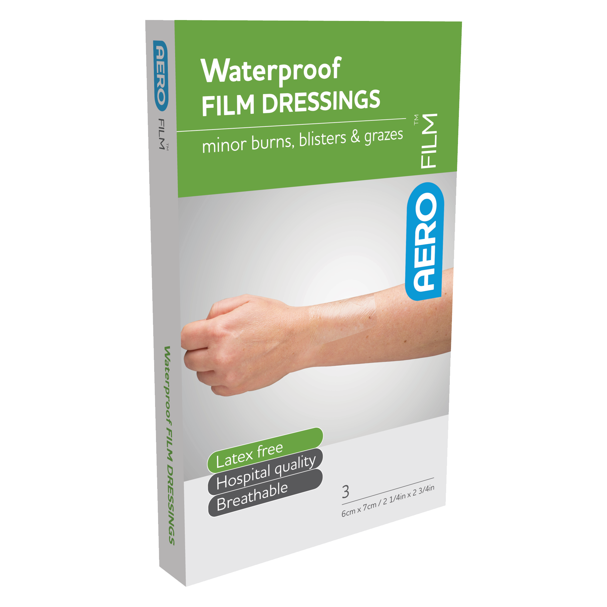 AEROFILM Waterproof Film Dressing 6 x 7cm Box/3