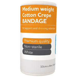 AEROCREPE Medium Cotton Crepe Bandage 10cm x 4M Wrap/12