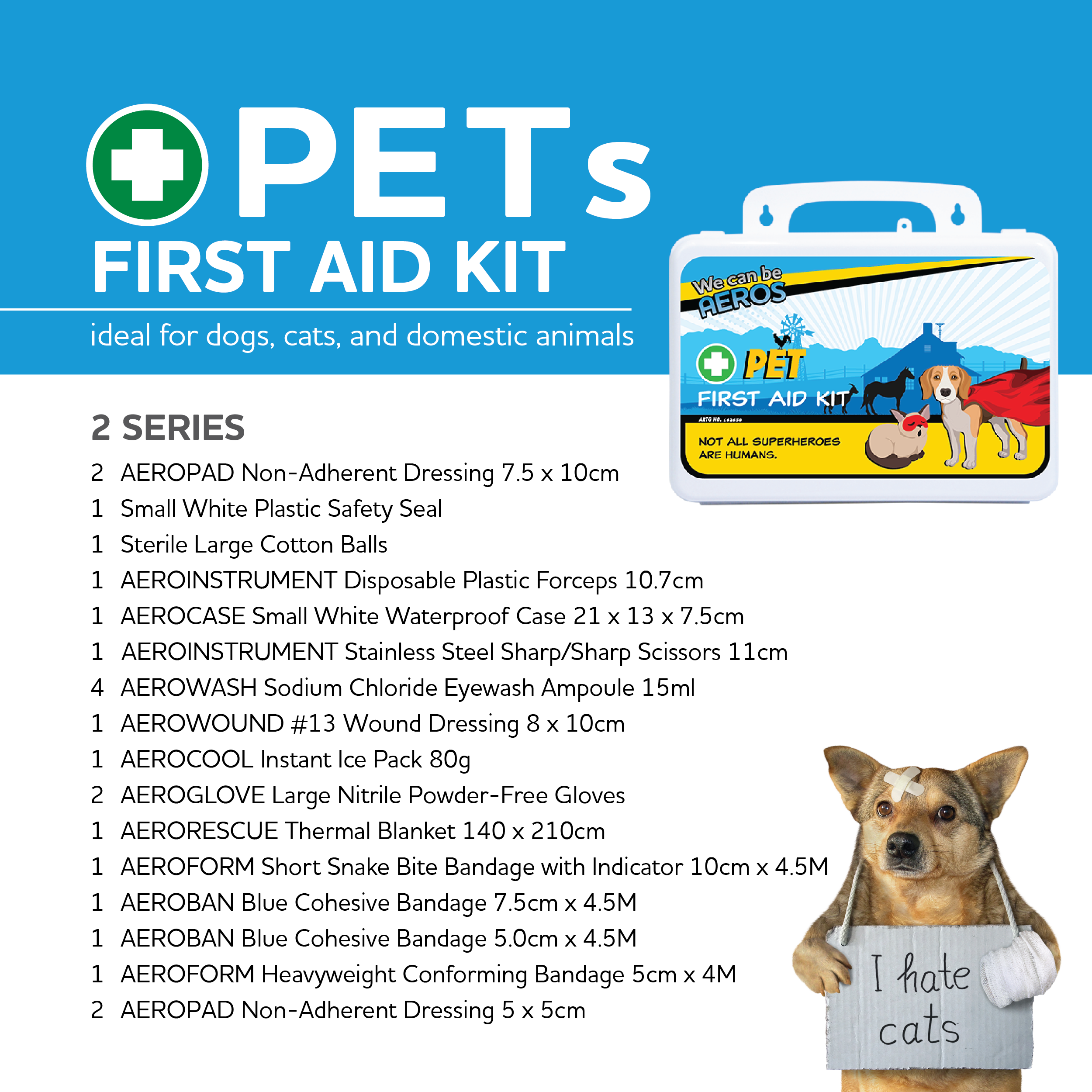 PET Plastic Waterproof First Aid Kit 21 x 7.5 x 13cm - Image 5