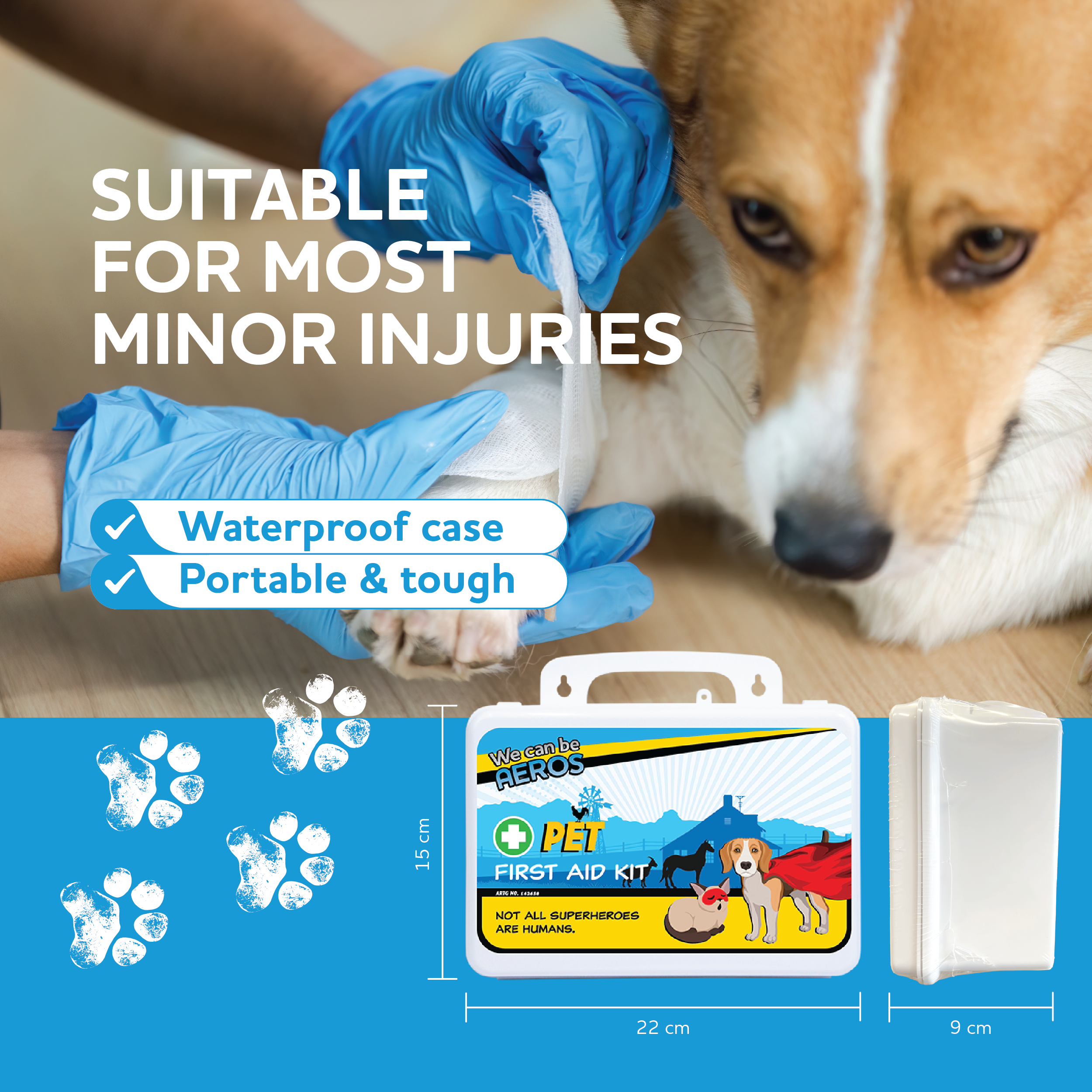 PET Plastic Waterproof First Aid Kit 21 x 7.5 x 13cm - Image 6