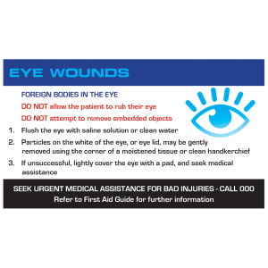 AEROGUIDE Eye Wound First Aid Card