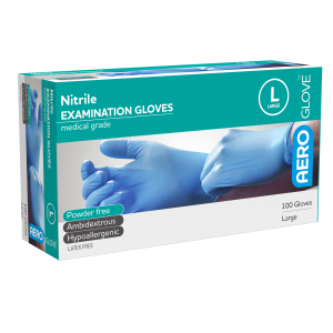 AEROGLOVE Large Nitrile Powder-Free Gloves Box/100