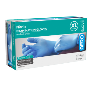 AEROGLOVE X-Large Nitrile Powder-Free Gloves Box/100