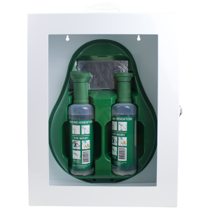 AEROWASH Drop Eyewash Station in Metal Cabinet with Perspex Front