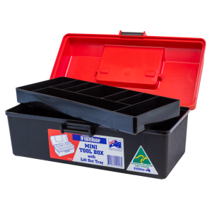 AEROCASE Red and Black Plastic Tacklebox with Liftout Tray 15 x 29 x 11.5cm