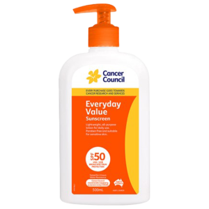 CANCER COUNCIL SPF50 Everyday Value Sunscreen Pump 500mL